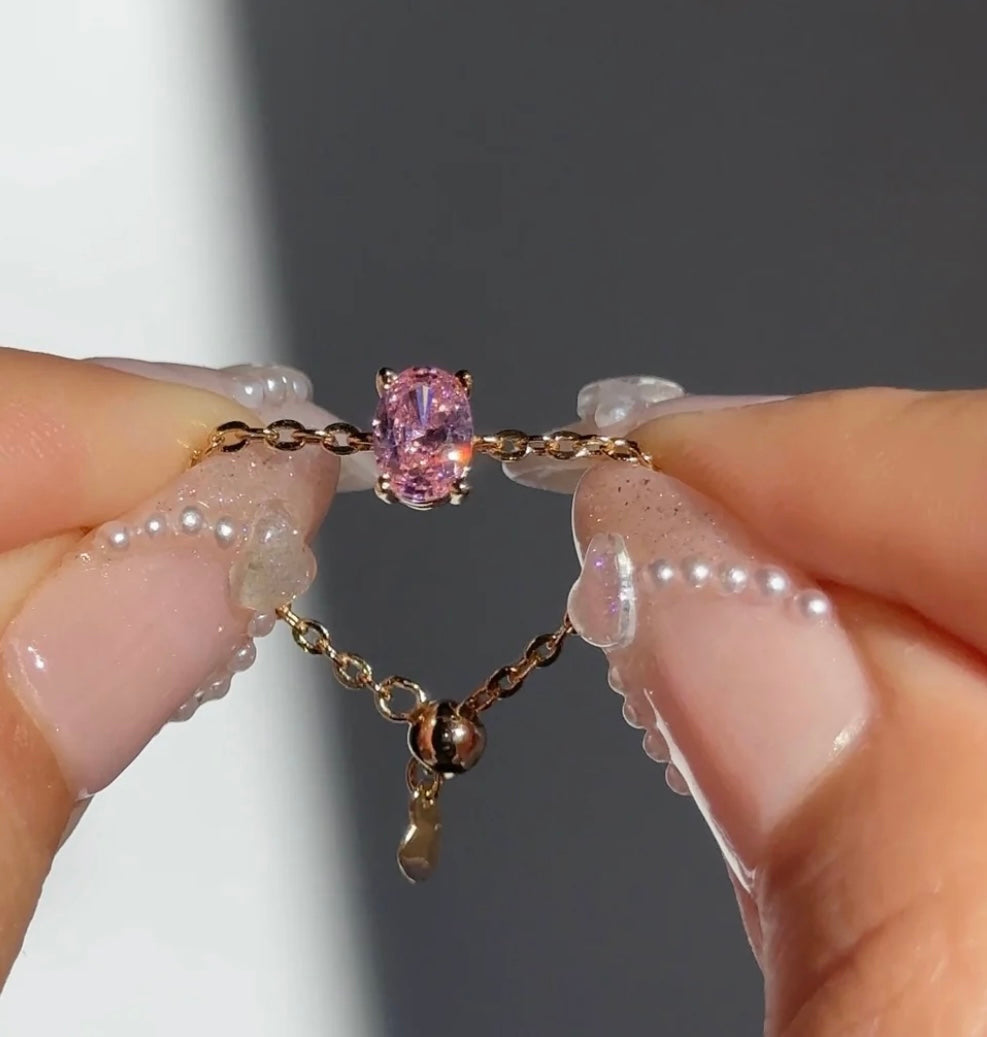 Zunaira Adjustable Chain Ring Value Combo - (Golden + Royal Pink)