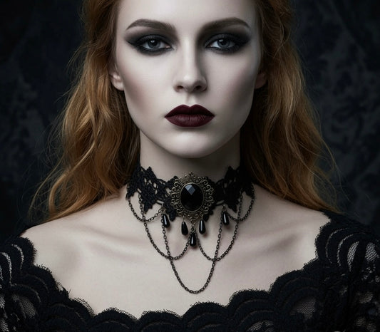 Gothic Dark Romance Lattice Necklace