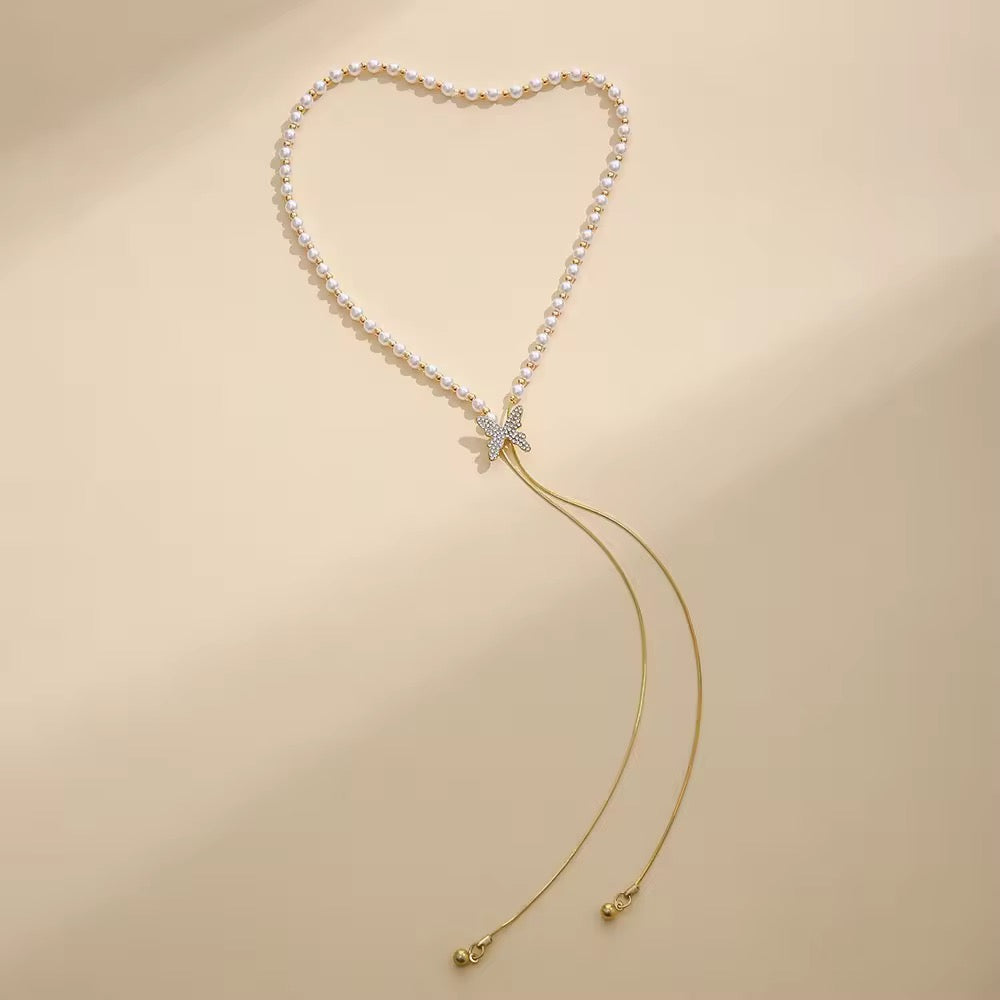 Imperial Adjustable Chain Japanese Style Butterfly š¦ Necklace - Golden Chain