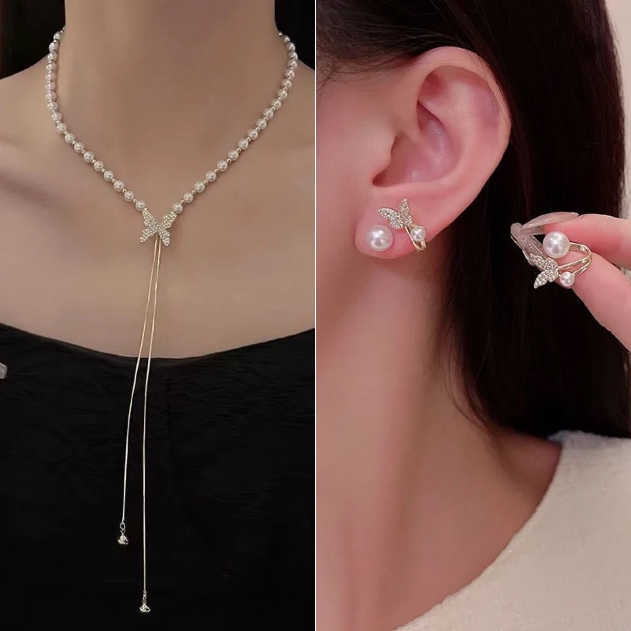 Butterfly Bliss Set āØš¦ (Necklace + Earrings) - Combo