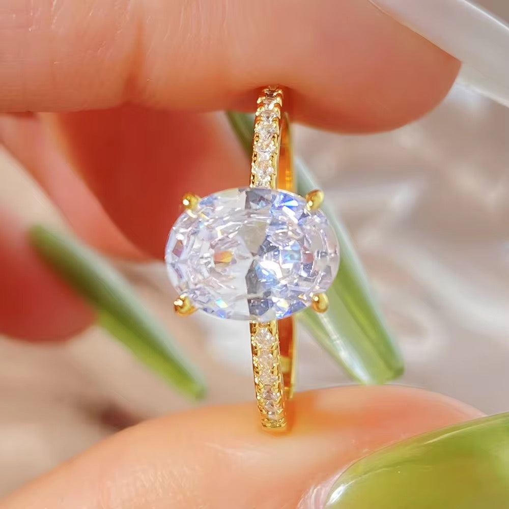 Golden Solitaire Ring