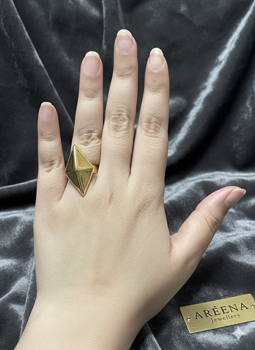 Diamond Shaped Golden Ring