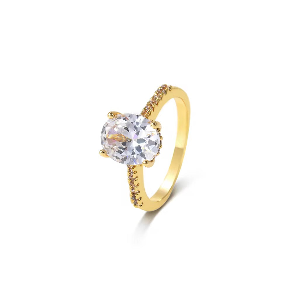 Golden Solitaire Ring