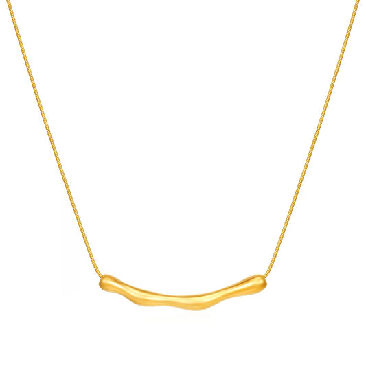 Stainless Steel Irregular Ruched Necklace