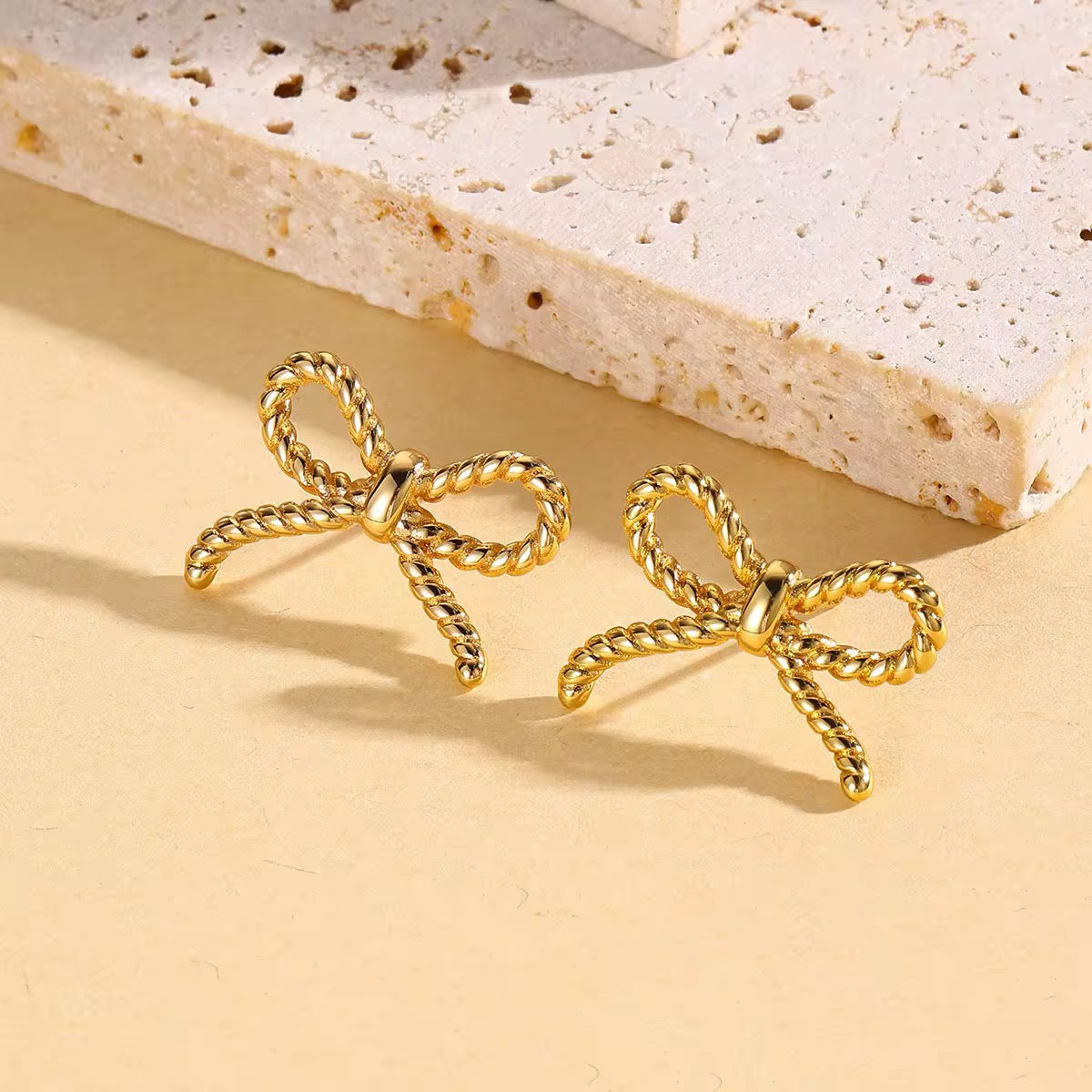 Stainless Steel Bow Earrings