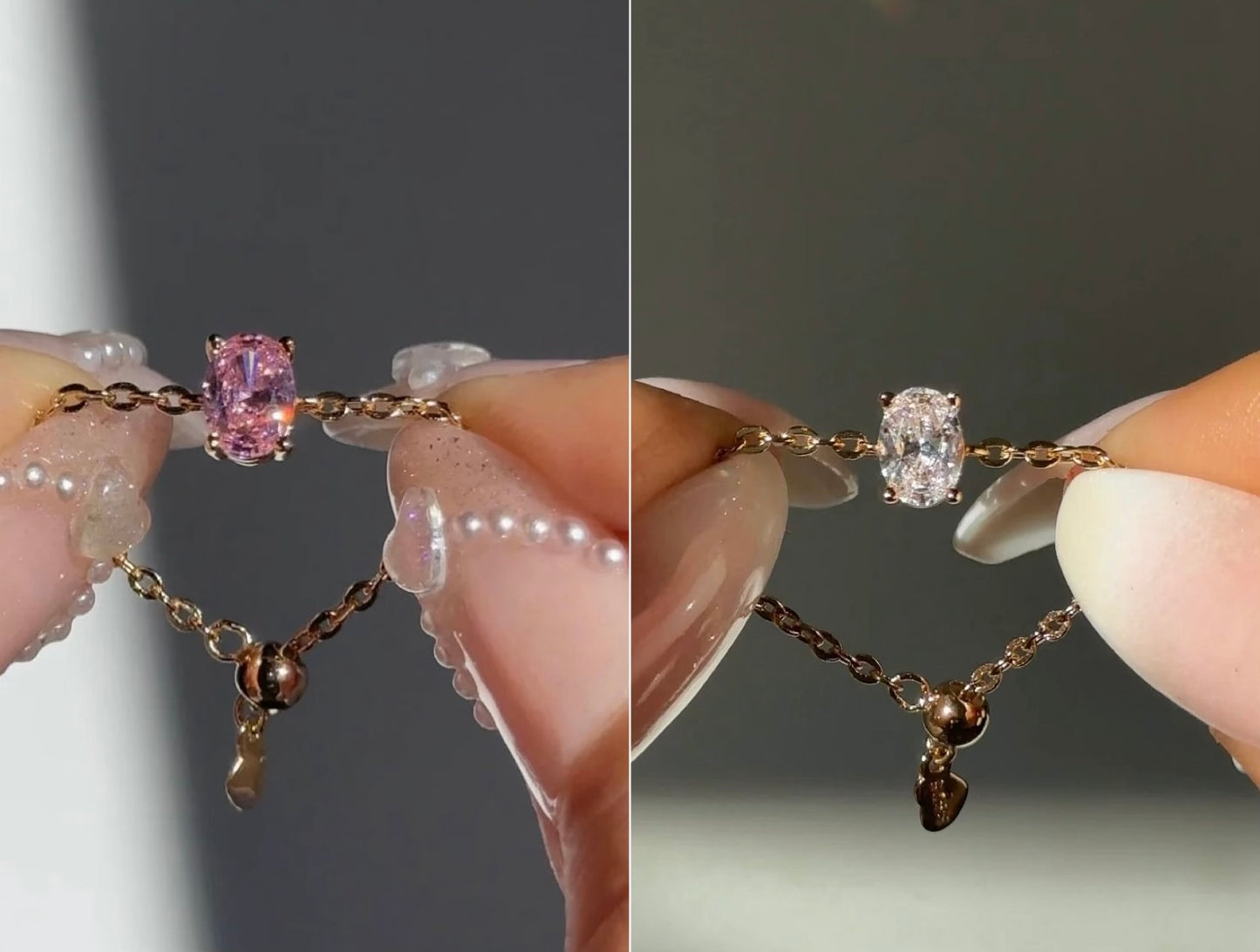 Zunaira Adjustable Chain Ring Value Combo - (Golden + Royal Pink)