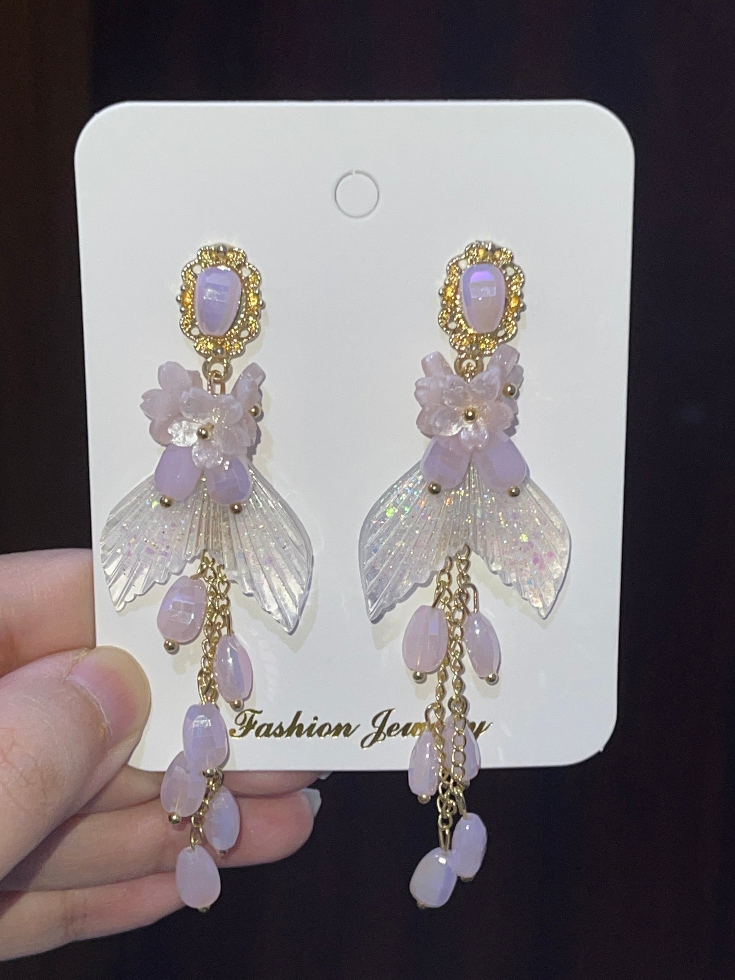 Pink Mermaid Earrings