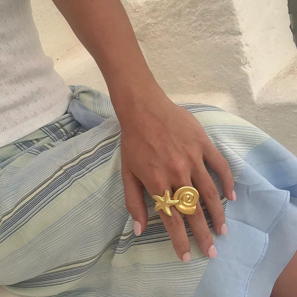 Starfish Ring – Anti-Tarnish, Golden, Adjustable Fit