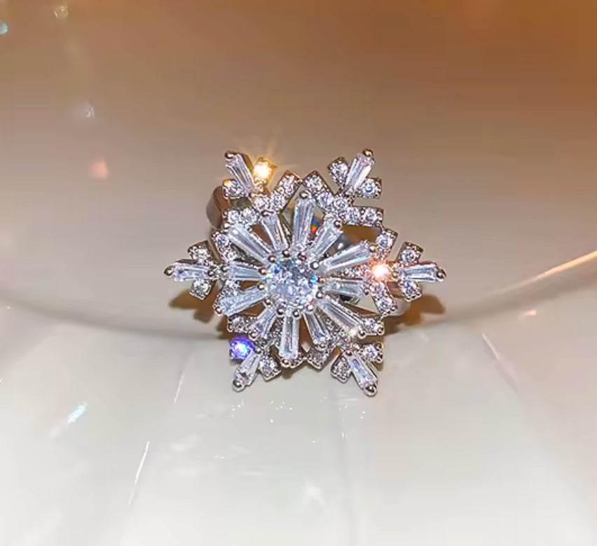 Snowflake Original Zirconia Rotating Adjustable Ring - (Ring Box Included)