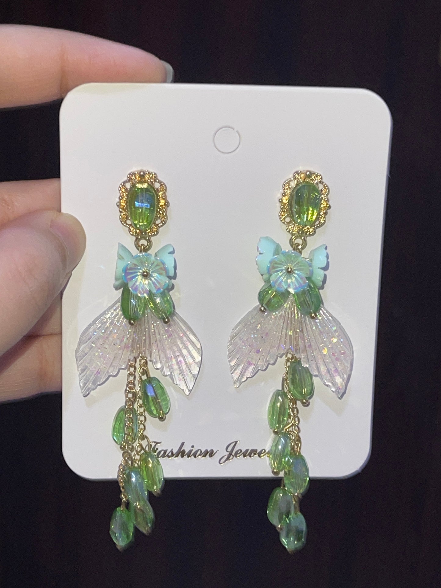 Green Mermaid Earrings