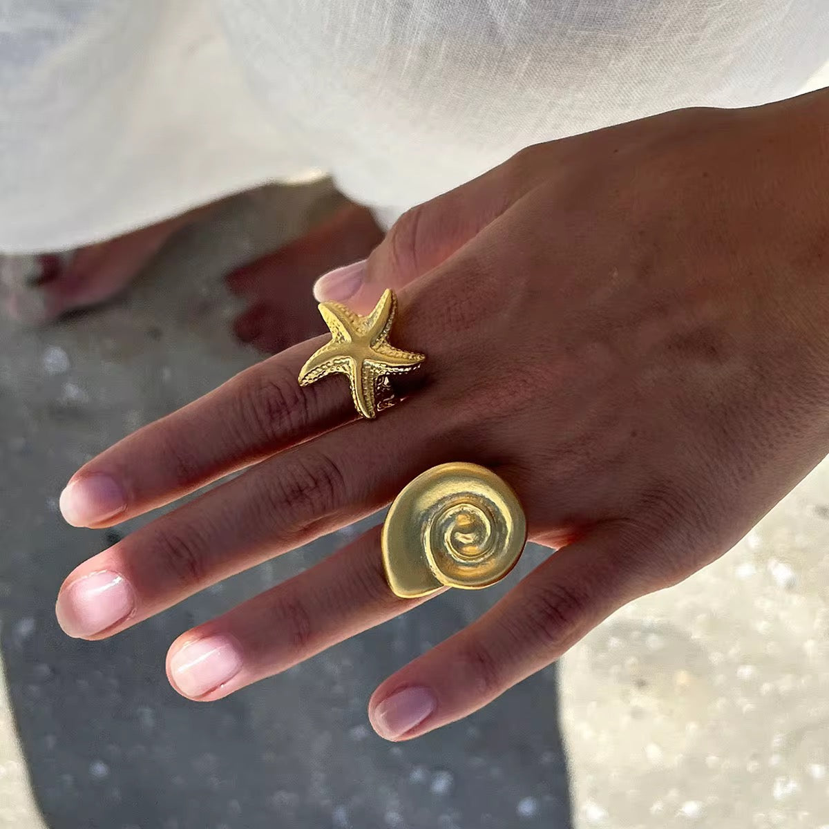 Starfish Ring – Anti-Tarnish, Golden, Adjustable Fit