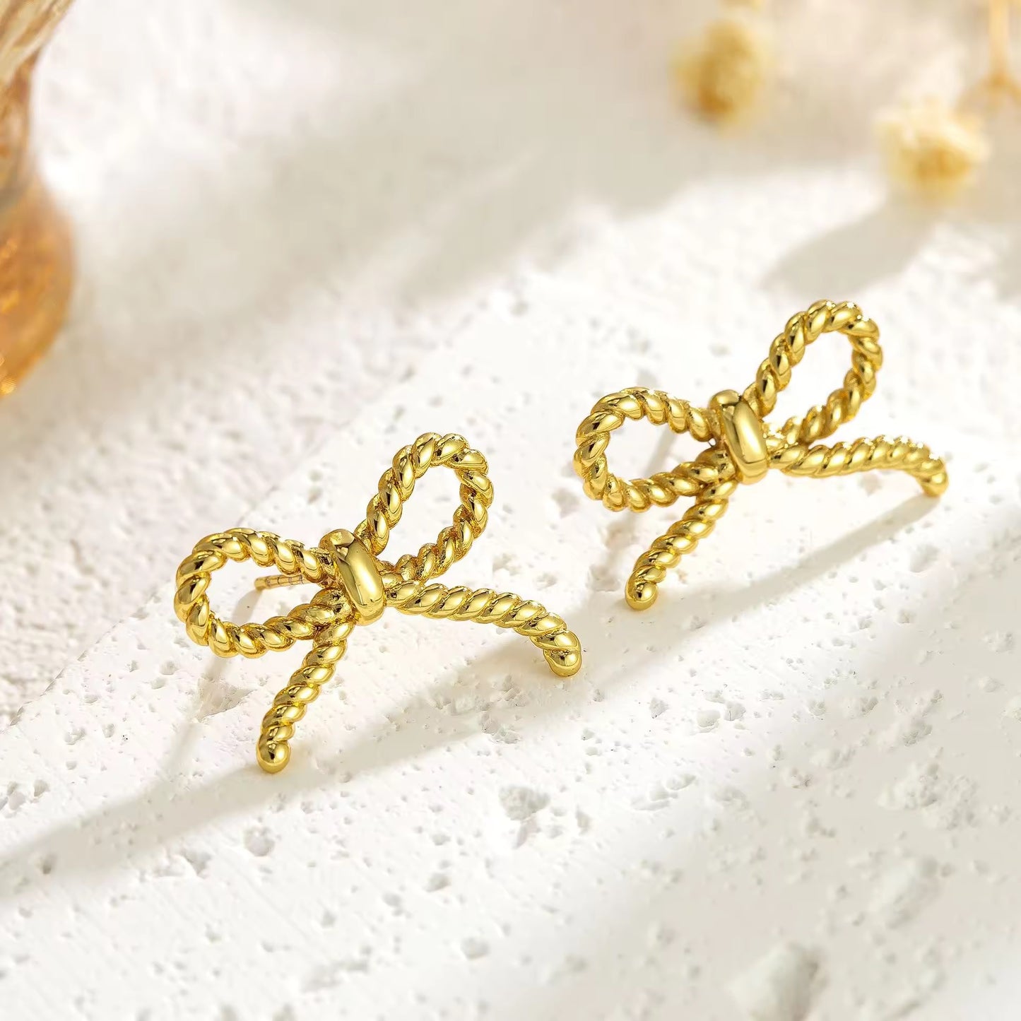 Stainless Steel Bow Earrings