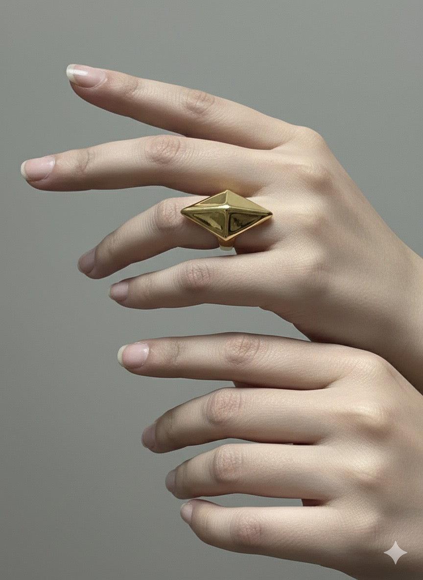 Diamond Shaped Golden Ring