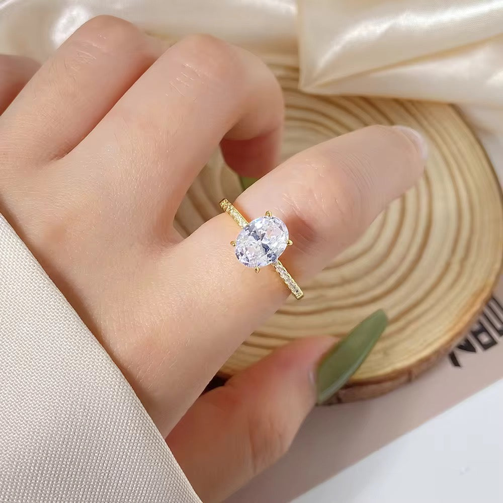Golden Solitaire Ring