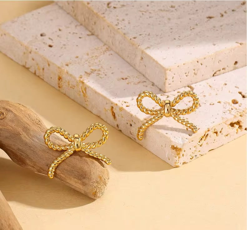 Stainless Steel Bow Earrings