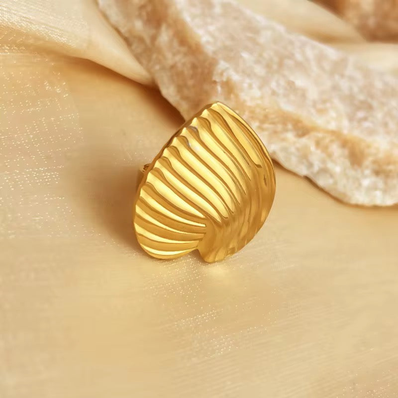 Sea Shell Ring – Anti-Tarnish, Golden, Adjustable Fit