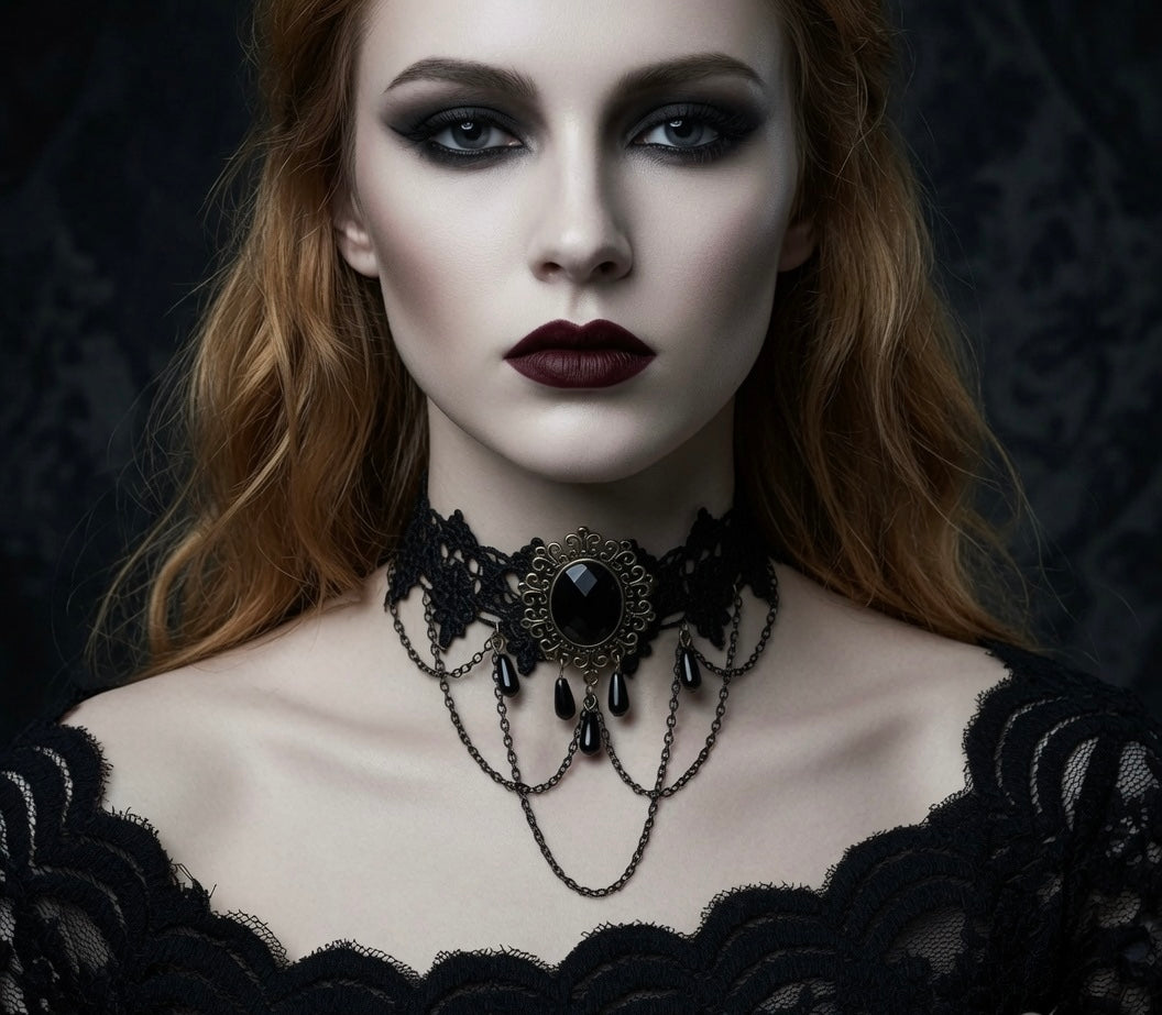 Gothic Dark Romance Lattice Necklace