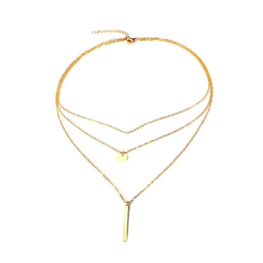 Golden Glow Three Layer Necklace