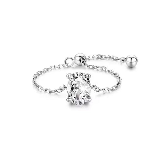 The Original Zunaira Adjustable Chain Ring - Silver