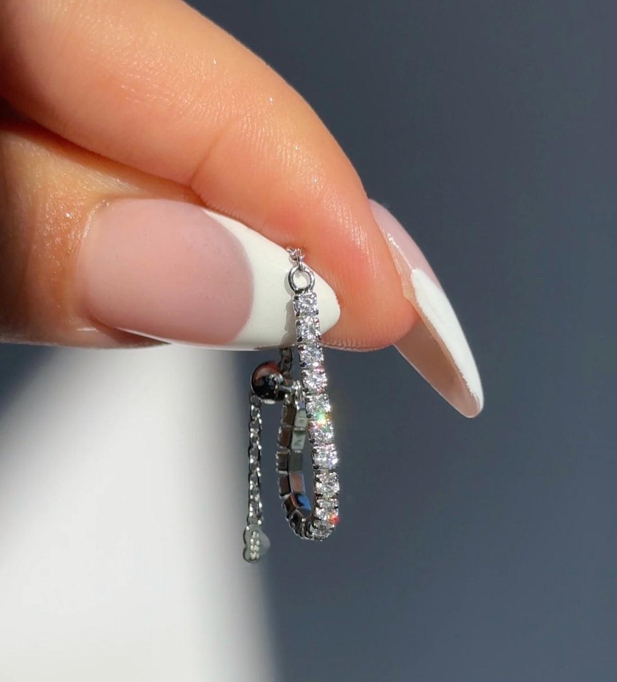 Mehr Adjustable Rhinestones Chain Ring