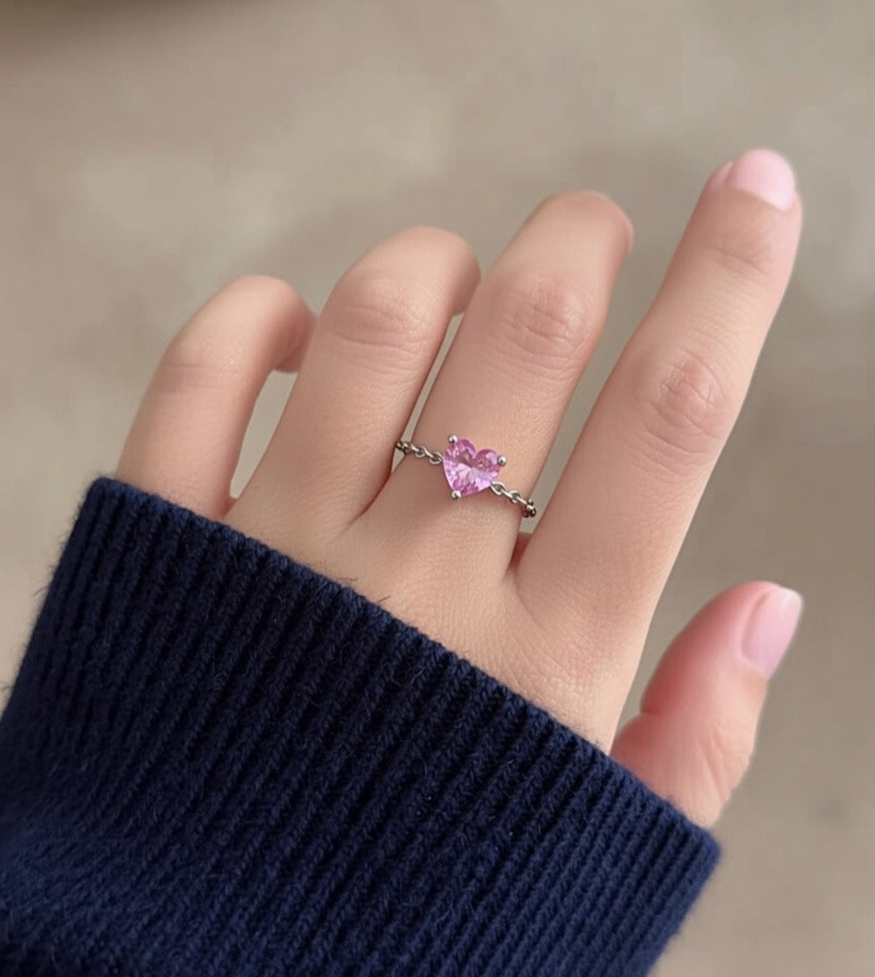 Friendship Heart Chain Ring