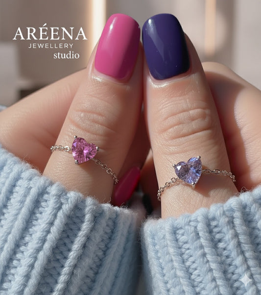 Friendship Heart Chain Ring