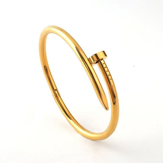 Stainless Steel Anti-Tarnish Golden Nail Bracelet