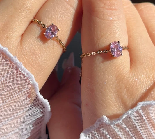 The Original Zunaira Adjustable Chain Ring - Royale Pink