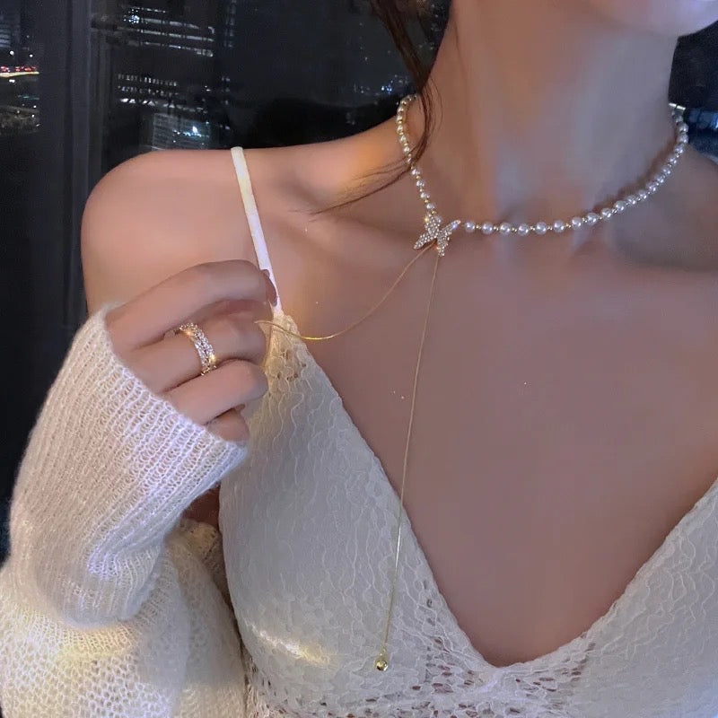 Imperial Adjustable Chain Japanese Style Butterfly 🦋 Necklace - Golden Chain