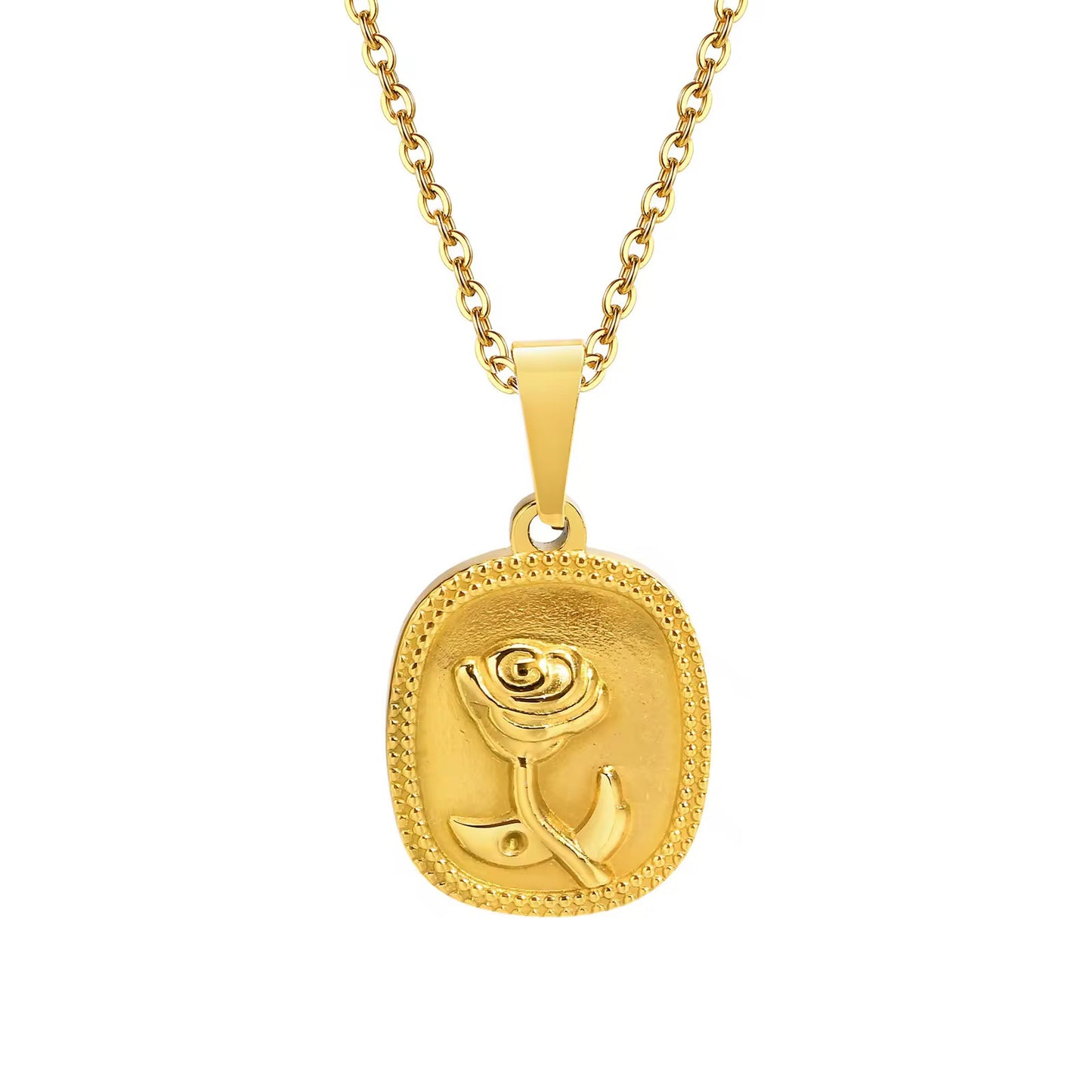 Vintage Medallion Rose Pendant