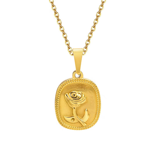 Vintage Medallion Rose Pendant