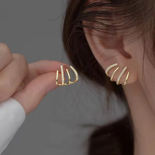 Royale Multi Piercing Effect Earrings - (18K Gold Electroplated)