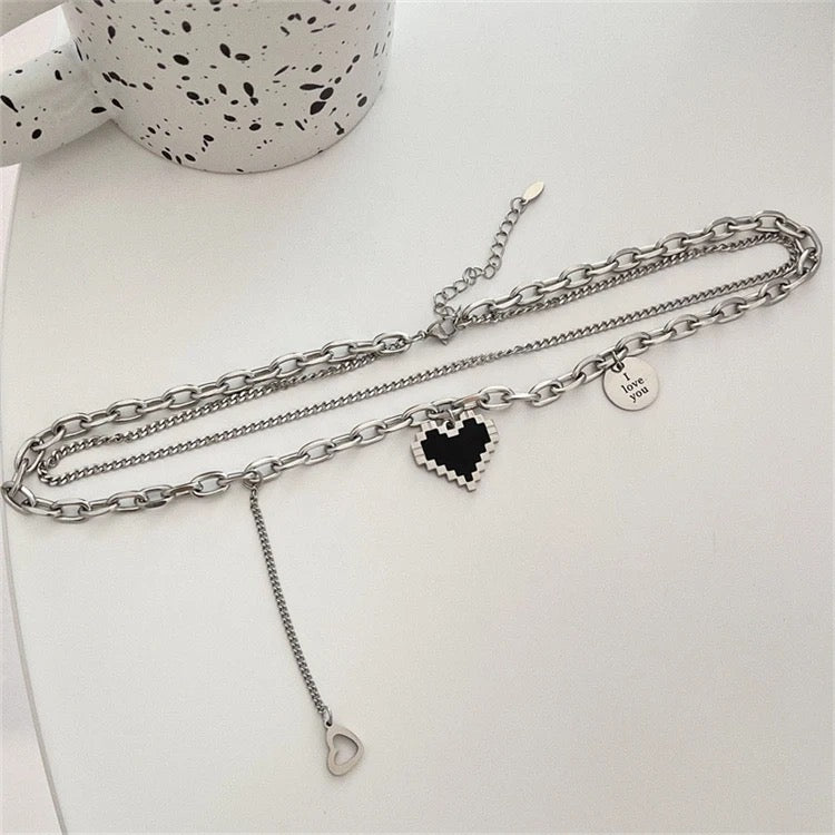 Black Heart Prom Necklace