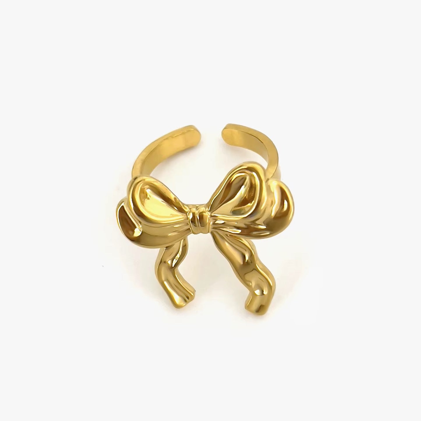 Ribbon Ring – Anti-Tarnish, Golden, Adjustable Fit