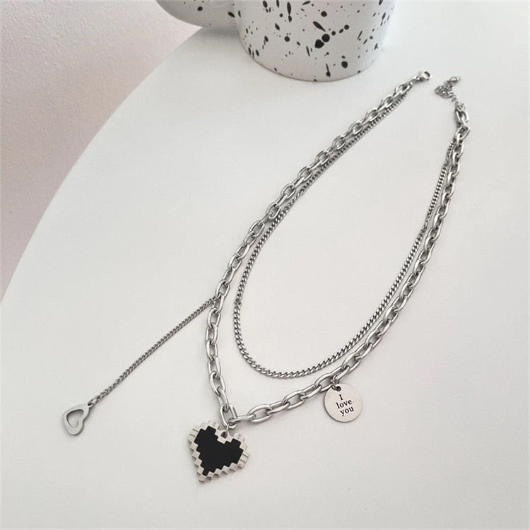 Black Heart Prom Necklace