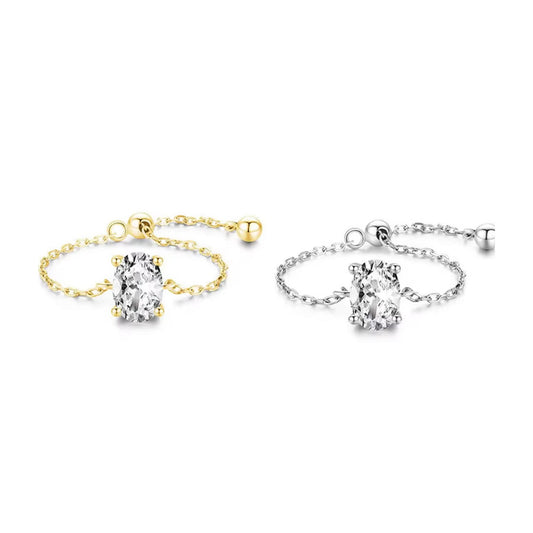 Areena Adjustable Chain Ring Value Combo - (Golden + Silver)