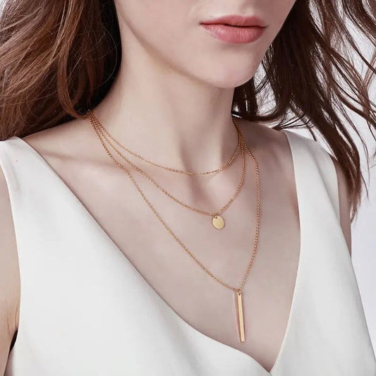 Golden Glow Three Layer Necklace