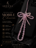 AREENA Crystal Bow Mobile Charm – Blush Pink