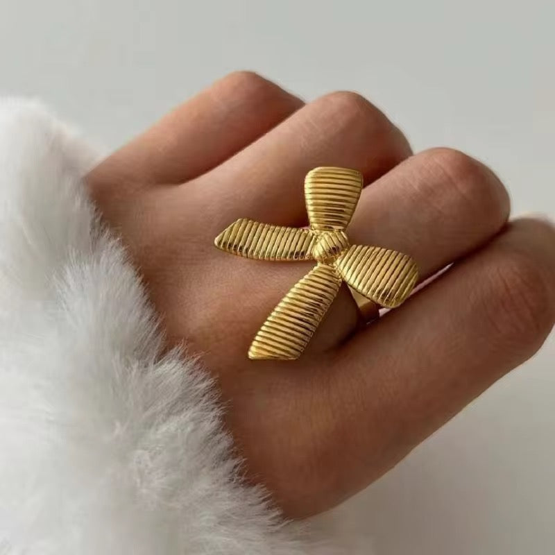 Bow Ring – Anti-Tarnish, Golden, Adjustable Fit
