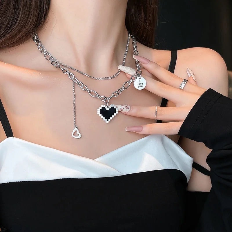 Black Heart Prom Necklace