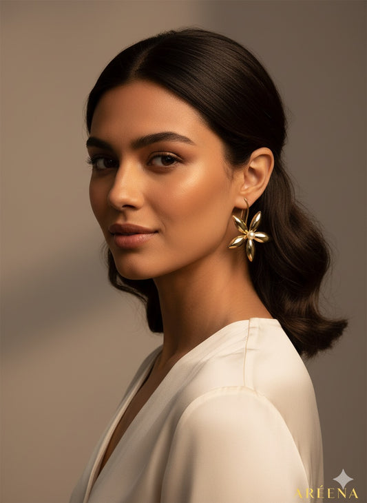 Hollywood Style Floral Earrings