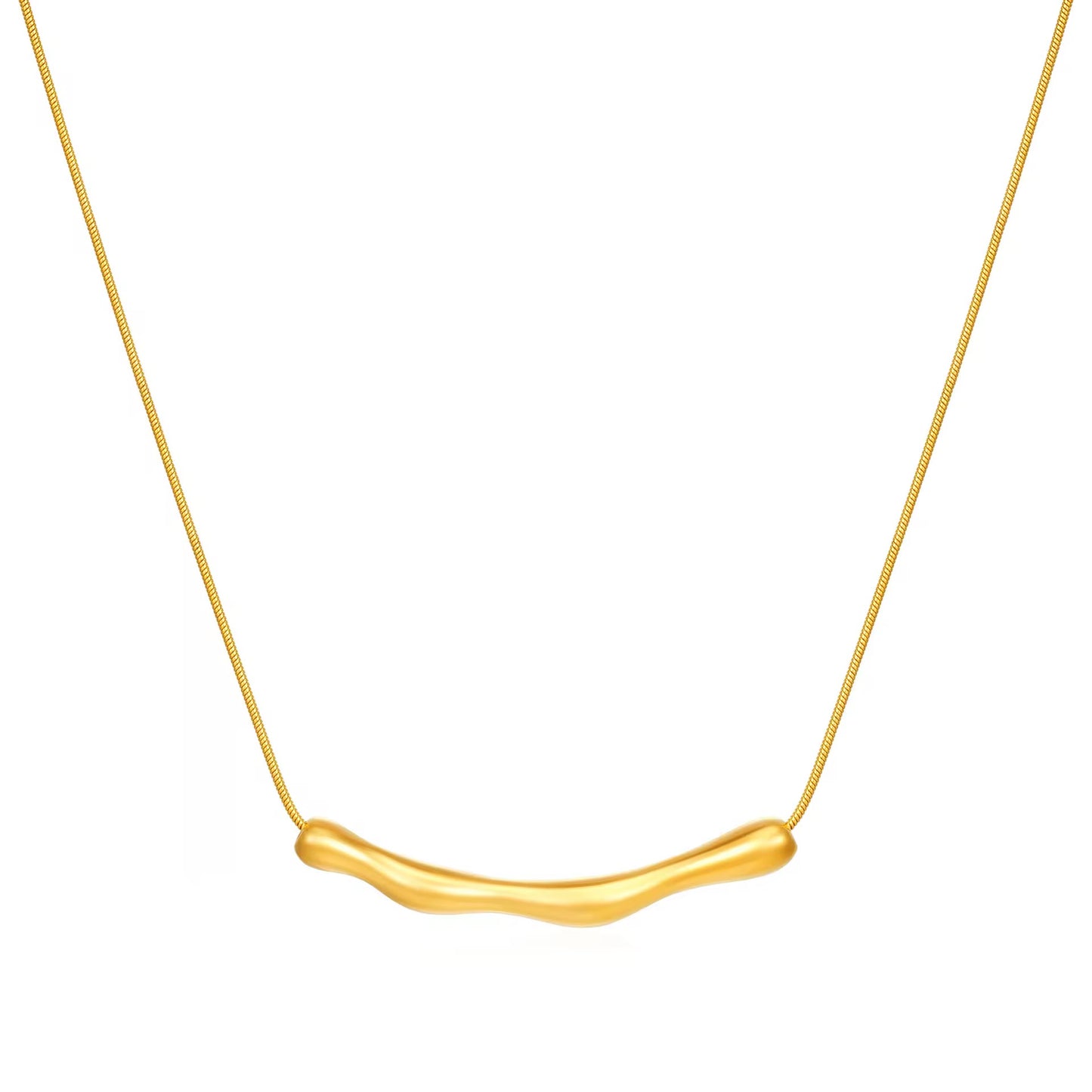 Stainless Steel Irregular Ruched Necklace