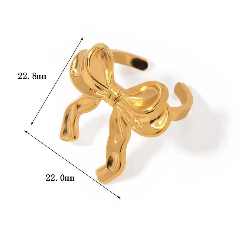 Ribbon Ring – Anti-Tarnish, Golden, Adjustable Fit