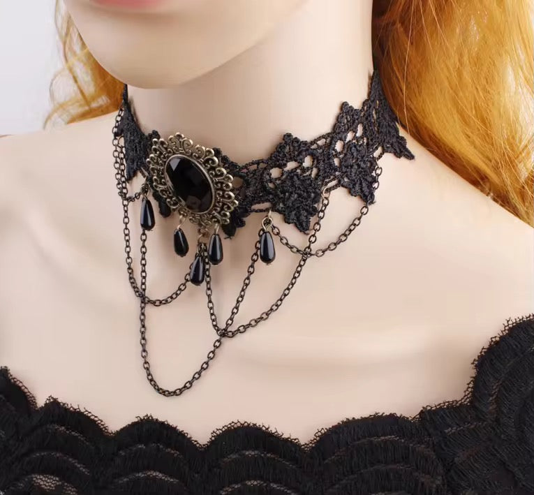 Gothic Dark Romance Lattice Necklace