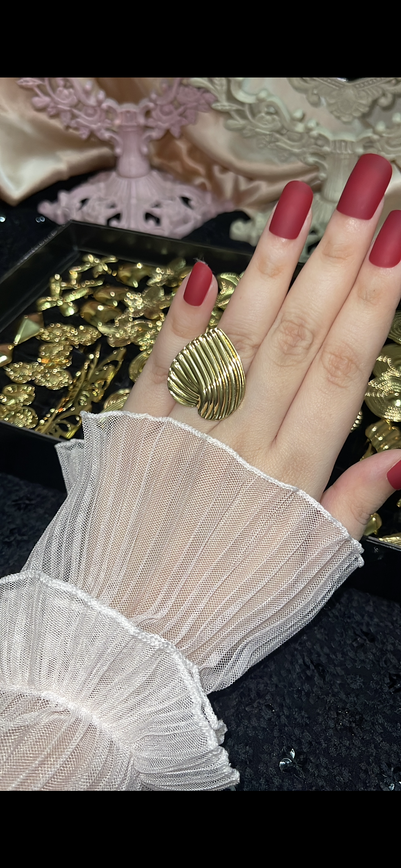 Sea Shell Ring – Anti-Tarnish, Golden, Adjustable Fit