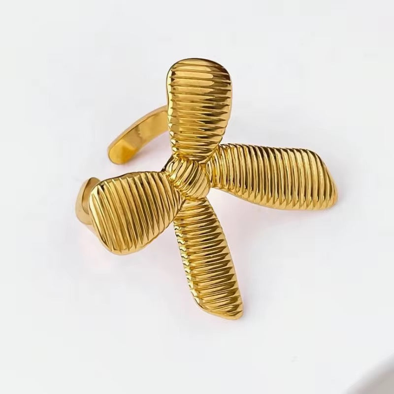 Bow Ring – Anti-Tarnish, Golden, Adjustable Fit