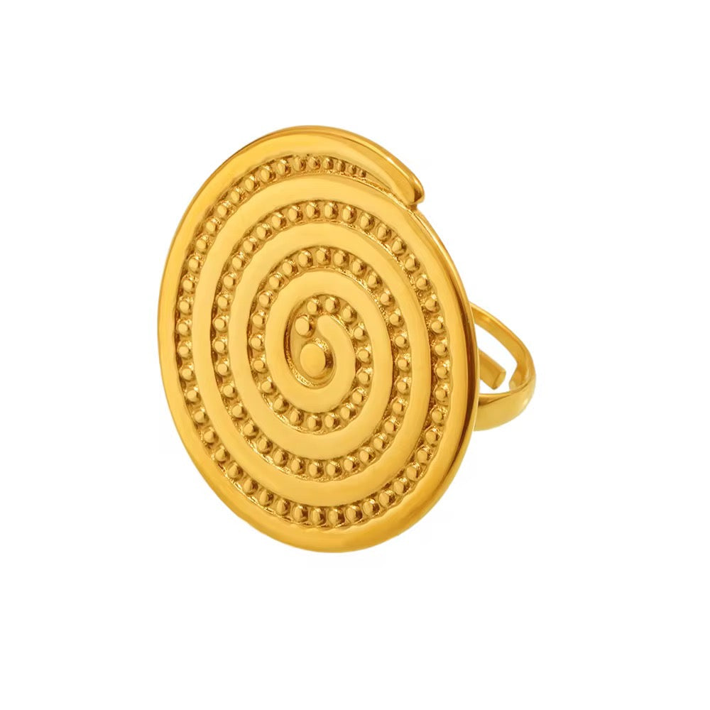 Spiral Ring – Anti-Tarnish, Golden, Adjustable Fit