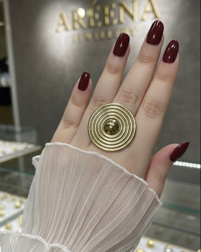 Spiral Ring – Anti-Tarnish, Golden, Adjustable Fit