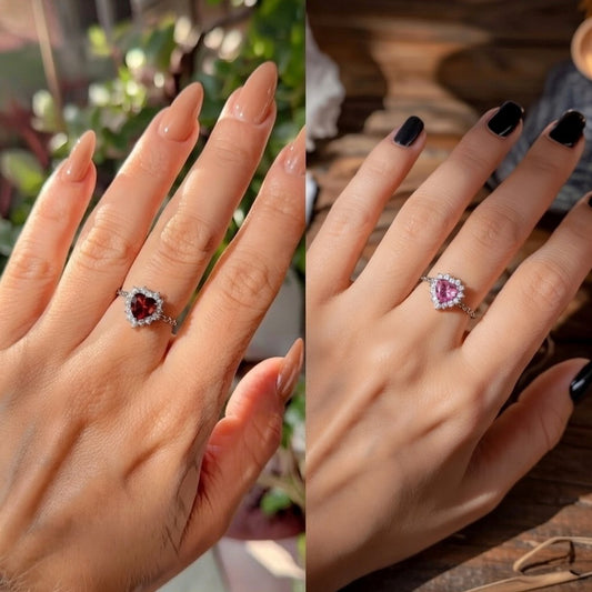 Combo - Red Sovereign And Pink Rosalía Value Combo - (Silver Color Chain)