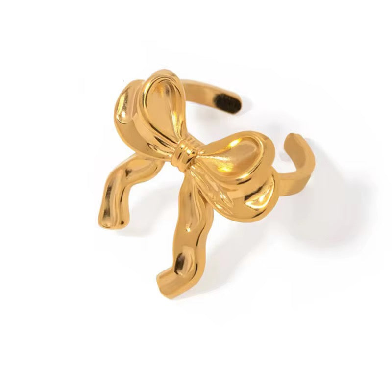 Ribbon Ring – Anti-Tarnish, Golden, Adjustable Fit